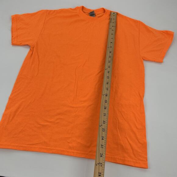 Gildan Dry Blend Short Sleeve Neon Orange T-Shirt Medium Womens Solid Safety - Picture 5 of 5
